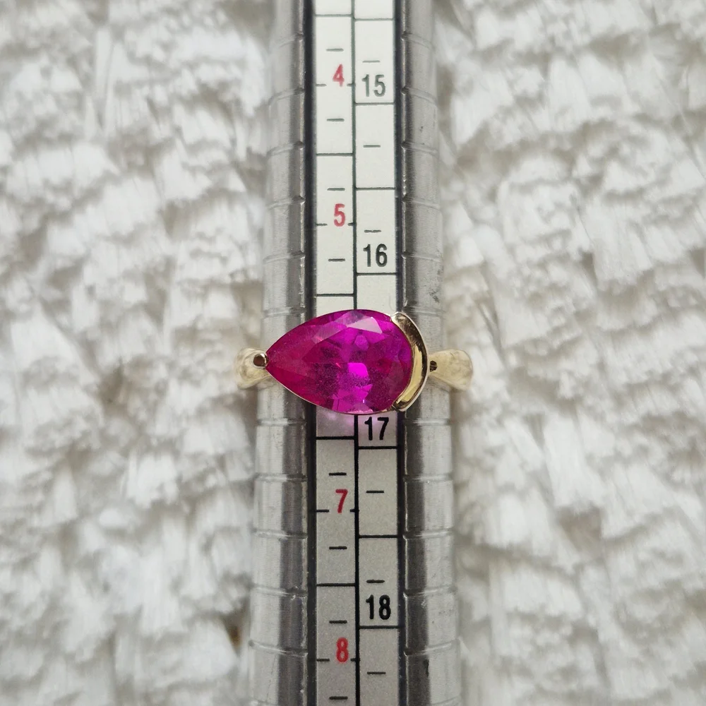 Vintage Gold Vermeil Pink Topaz Ring - Picture 8 of 8